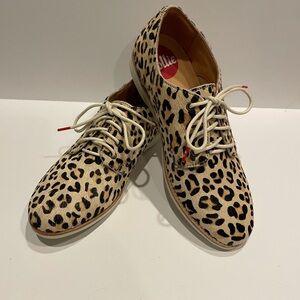 Rollie Derby Animal Print Lace-Up Oxfords - Neutral/Tan Size 6/36